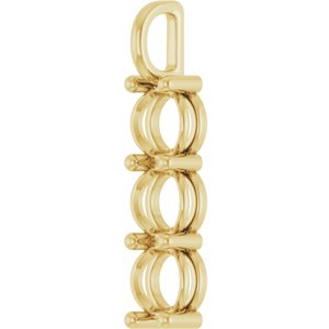 18K Yellow Gold 8 mm Round Pendant Mounting – image 4