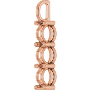 18K Rose Gold 8 mm Round Pendant Mounting – image 4