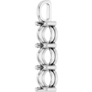 10K White Gold 8 mm Round Pendant Mounting – image 4