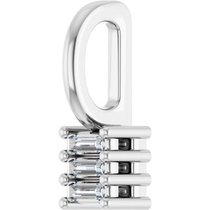 Sterling Silver 2.5x1 mm Straight Baguette Pendant Mounting – image 3