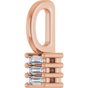 14K Rose Gold 2.5x1 mm Straight Baguette Pendant Mounting – image 3