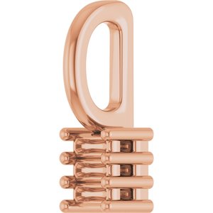 18K Rose Gold 2.5x1 mm Straight Baguette Pendant Mounting – image 4