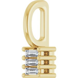 18K Yellow Gold 2.5x1 mm Straight Baguette Pendant Mounting – image 3