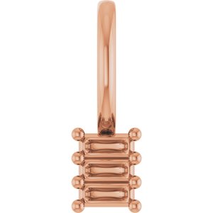 18K Rose Gold 2.5x1 mm Straight Baguette Pendant Mounting – image 2