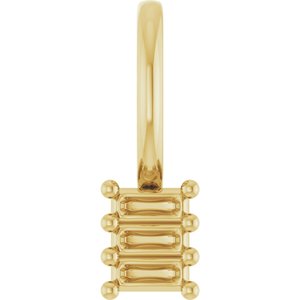 14K Yellow Gold 2.5x1 mm Straight Baguette Pendant Mounting – image 2