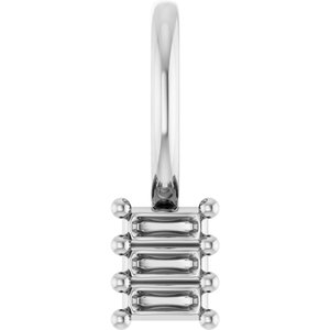 14K X1 White Gold 2.5x1 mm Straight Baguette Pendant Mounting – image 2