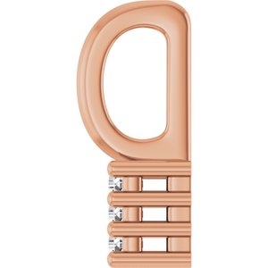 18K Rose Gold 2.5x1 mm Straight Baguette Pendant Mounting – image 5