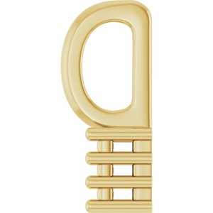 14K Yellow Gold 2.5x1 mm Straight Baguette Pendant Mounting – image 6