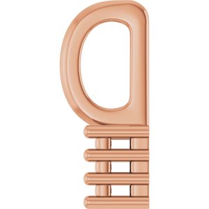 18K Rose Gold 2.5x1 mm Straight Baguette Pendant Mounting – image 6
