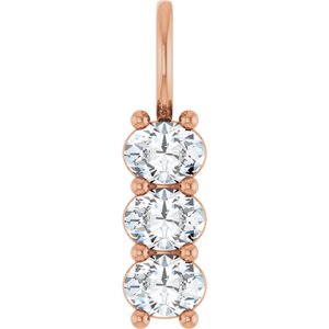 10K Rose Gold 4.5x3.5 mm Oval Pendant Mounting