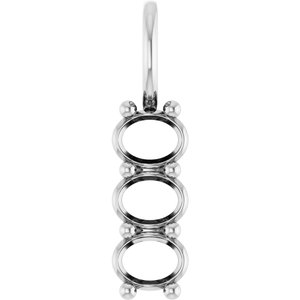 14K X1 White Gold 4.5x3.5 mm Oval Pendant Mounting – image 2