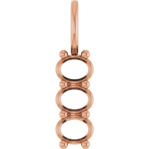 14K Rose Gold 4.5x3.5 mm Oval Pendant Mounting – image 2