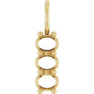 18K Yellow Gold 4.5x3.5 mm Oval Pendant Mounting – image 2
