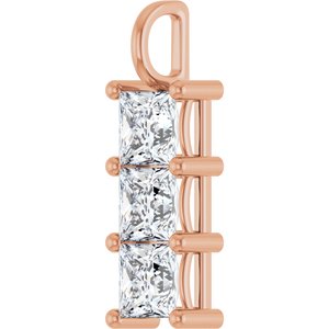 10K Rose Gold 6.5x6.5 mm Square Pendant Mounting – image 3