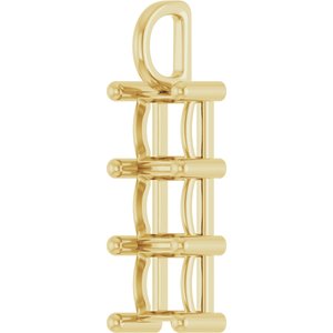 10K Yellow Gold 6.5x6.5 mm Square Pendant Mounting – image 4