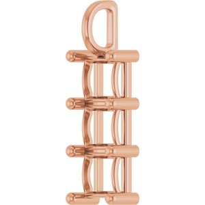 18K Rose Gold 6.5x6.5 mm Square Pendant Mounting – image 4