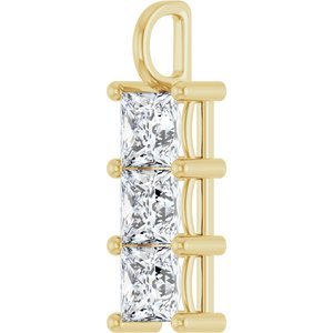 14K Yellow Gold 6.5x6.5 mm Square Pendant Mounting – image 3