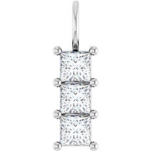 Continuum Sterling Silver 4x4 mm Square Pendant Mounting