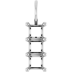 Platinum 4x4 mm Square Pendant Mounting – image 2