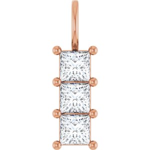 14K Rose Gold 4x4 mm Square Pendant Mounting