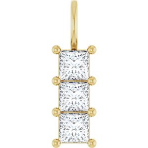 18K Yellow Gold 4x4 mm Square Pendant Mounting