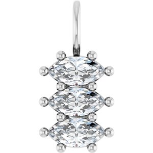 Platinum 7x3.5 mm Marquise Pendant Mounting
