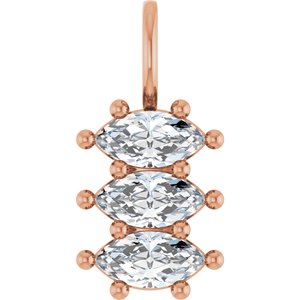 10K Rose Gold 7x3.5 mm Marquise Pendant Mounting