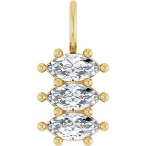 10K Yellow Gold 7x3.5 mm Marquise Pendant Mounting