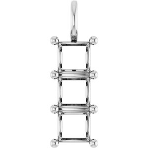 Platinum 6.5x6.5 mm Square Pendant Mounting – image 2