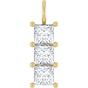 14K Yellow Gold 6.5x6.5 mm Square Pendant Mounting