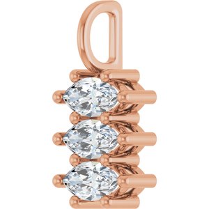 10K Rose Gold 7x3.5 mm Marquise Pendant Mounting – image 3