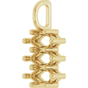 10K Yellow Gold 7x3.5 mm Marquise Pendant Mounting – image 4