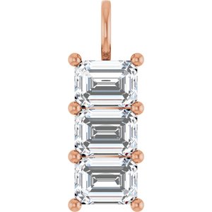 10K Rose Gold 8x6 mm Emerald Pendant Mounting