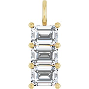 14K Yellow Gold 8x6 mm Emerald Pendant Mounting