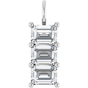14K White Gold 8x6 mm Emerald Pendant Mounting