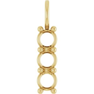 18K Yellow Gold 4.8 mm Round Pendant Mounting – image 2