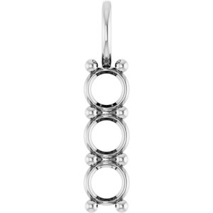 10K White Gold 4.8 mm Round Pendant Mounting – image 2