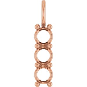 14K Rose Gold 4.8 mm Round Pendant Mounting – image 2