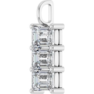Platinum 8x6 mm Emerald Pendant Mounting – image 3