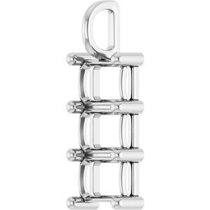 Continuum Sterling Silver 8x6 mm Emerald Pendant Mounting – image 4