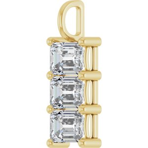 14K Yellow Gold 8x6 mm Emerald Pendant Mounting – image 3