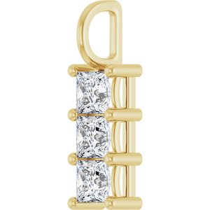 14K Yellow Gold 4x4 mm Square Pendant Mounting – image 3