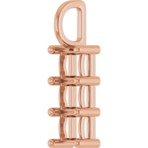 18K Rose Gold 4x4 mm Square Pendant Mounting – image 4