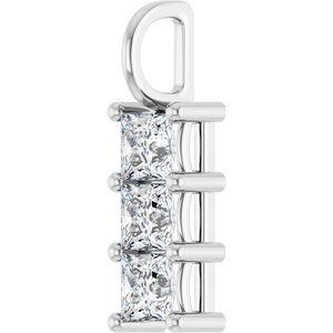 14K White Gold 4x4 mm Square Pendant Mounting – image 3
