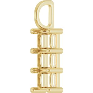 14K Yellow Gold 4x4 mm Square Pendant Mounting – image 4