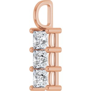 18K Rose Gold 4x4 mm Square Pendant Mounting – image 3