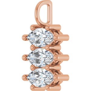 18K Rose Gold 10x5 mm Marquise Pendant Mounting – image 3