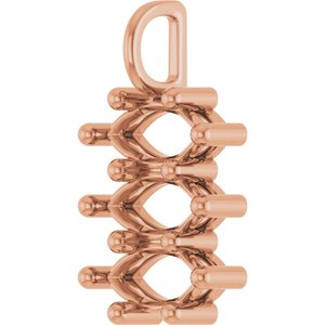 10K Rose Gold 10x5 mm Marquise Pendant Mounting – image 4