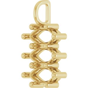 10K Yellow Gold 10x5 mm Marquise Pendant Mounting – image 4