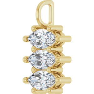 10K Yellow Gold 10x5 mm Marquise Pendant Mounting – image 3